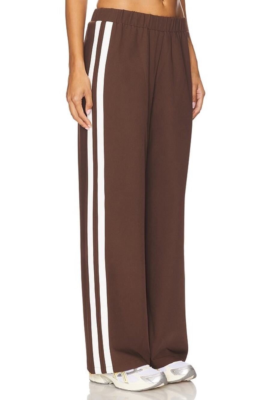 4th & Reckless Revolve Tammy Chocolate Brown Side Stripe Pull-On Track Pants M
